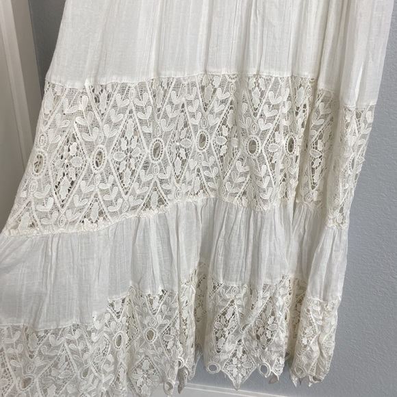 Free People Crochet Lace Cream/Ivory Maxi Dress - Picture 11 of 16